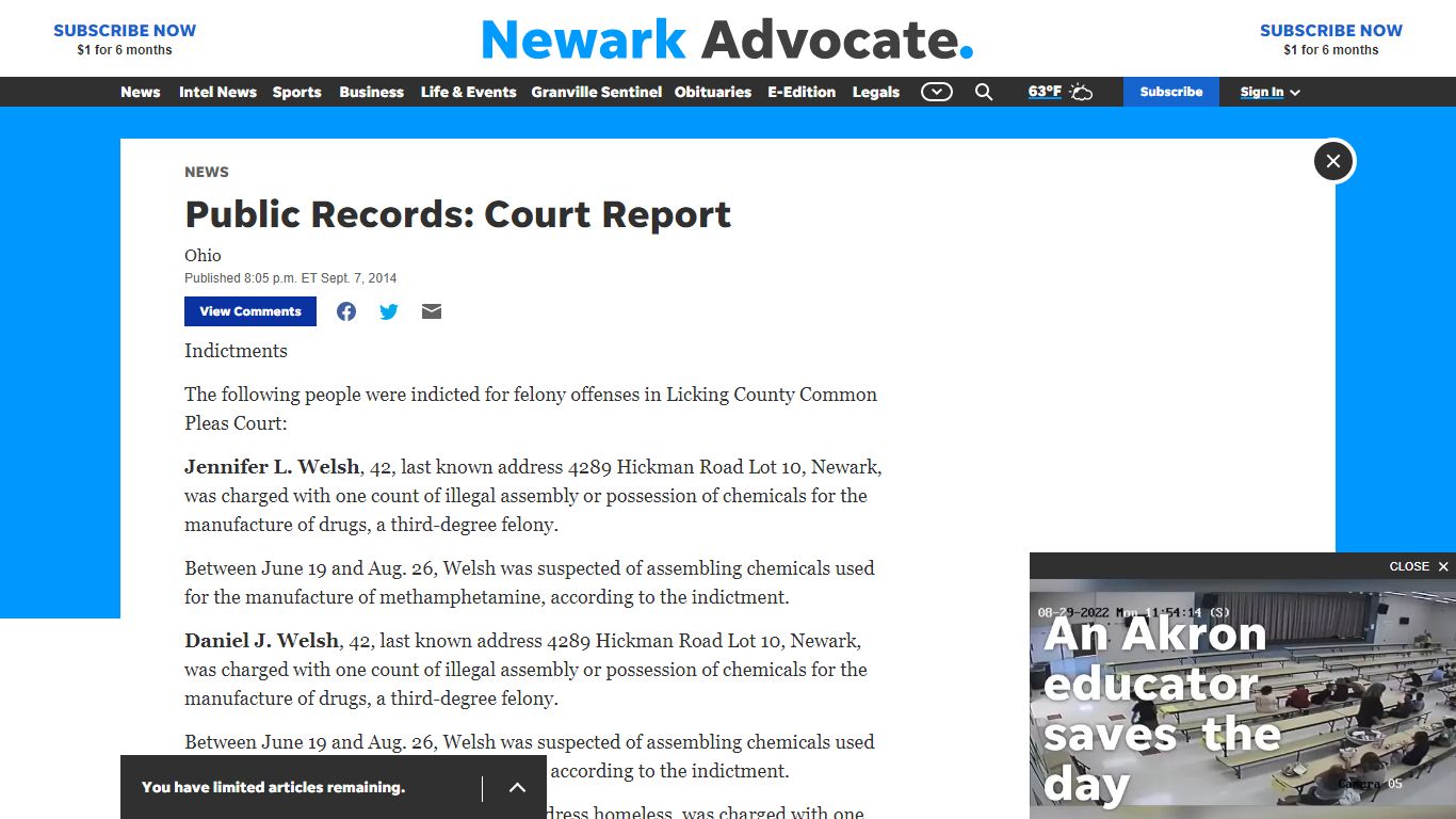 Public Records: Court Report - The Advocate